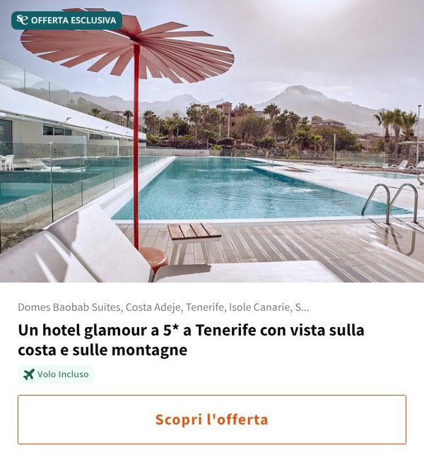 Un hotel glamour a 5* a Tenerife con vista sulla costa e sulle montagne