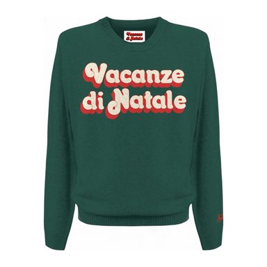 Mc2 Saint Barth — Maglione Vacanze di Natale MC2 Saint Barth in Misto Cashmere — Verde