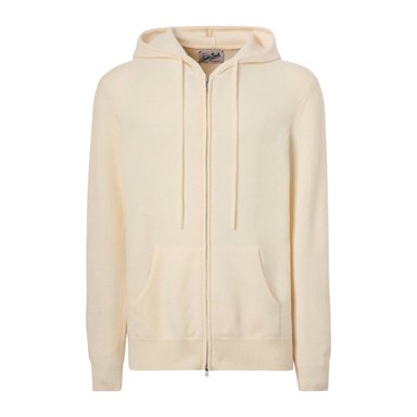 Mc2 Saint Barth — Felpa Notting in lambswool con cappuccio e zip