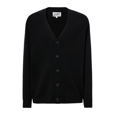 Mc2 Saint Barth — Cardigan Herrison in lana merino a coste inglesi