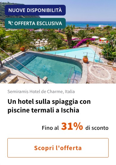 Un hotel sulla spiaggia con piscine termali a Ischia