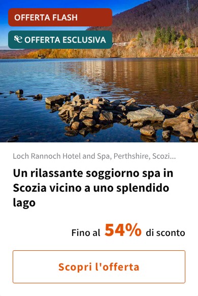 Un rilassante soggiorno spa in Scozia vicino a uno splendido lago