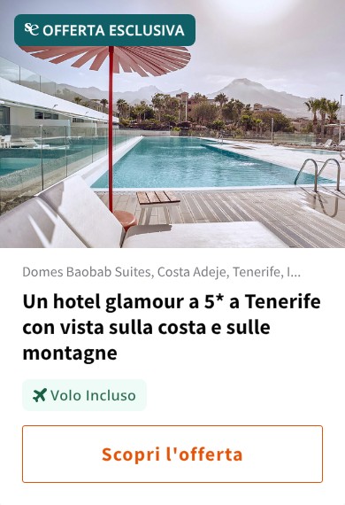 Un hotel glamour a 5* a Tenerife con vista sulla costa e sulle montagne