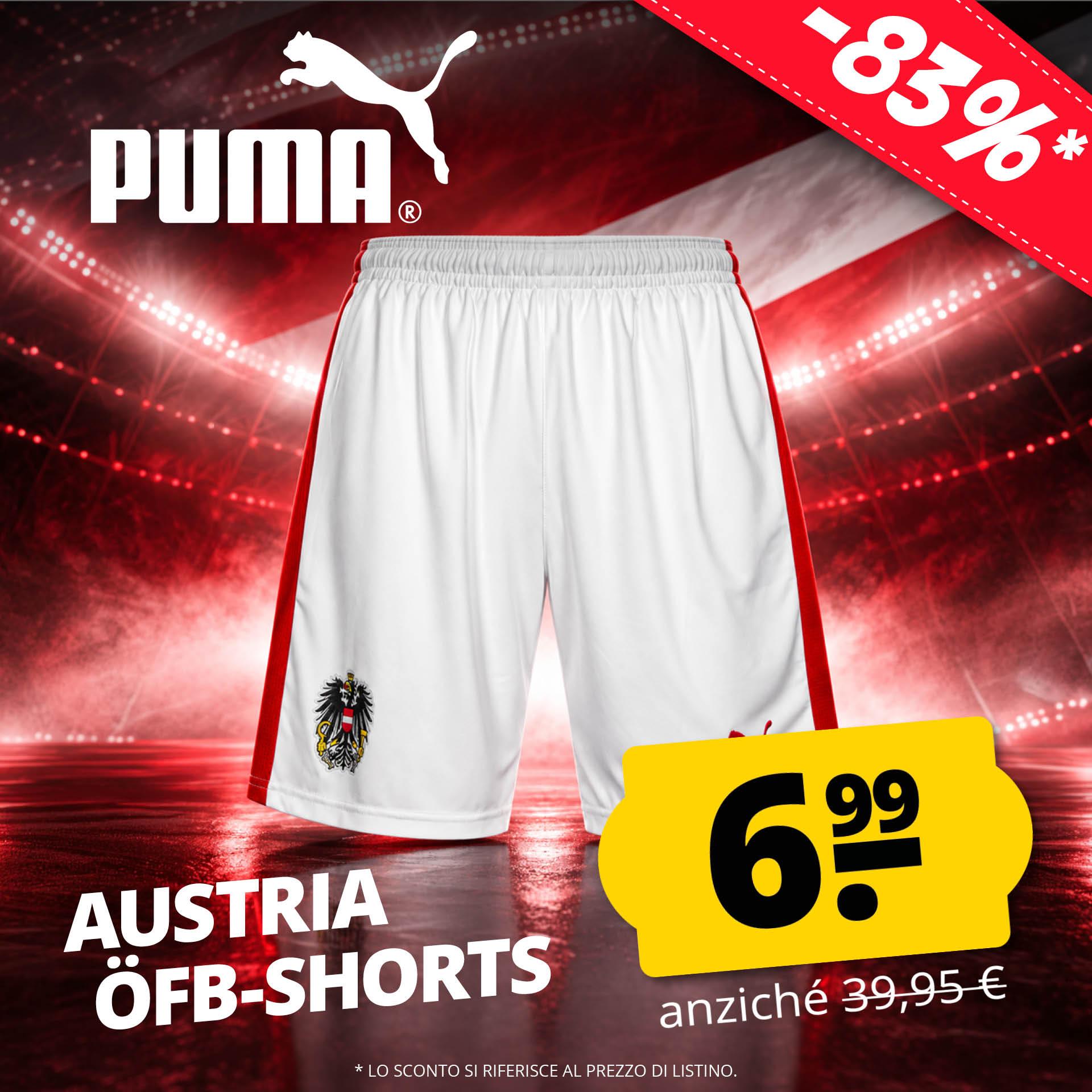asutria puma uomo pantaloncini per il gioco in casa