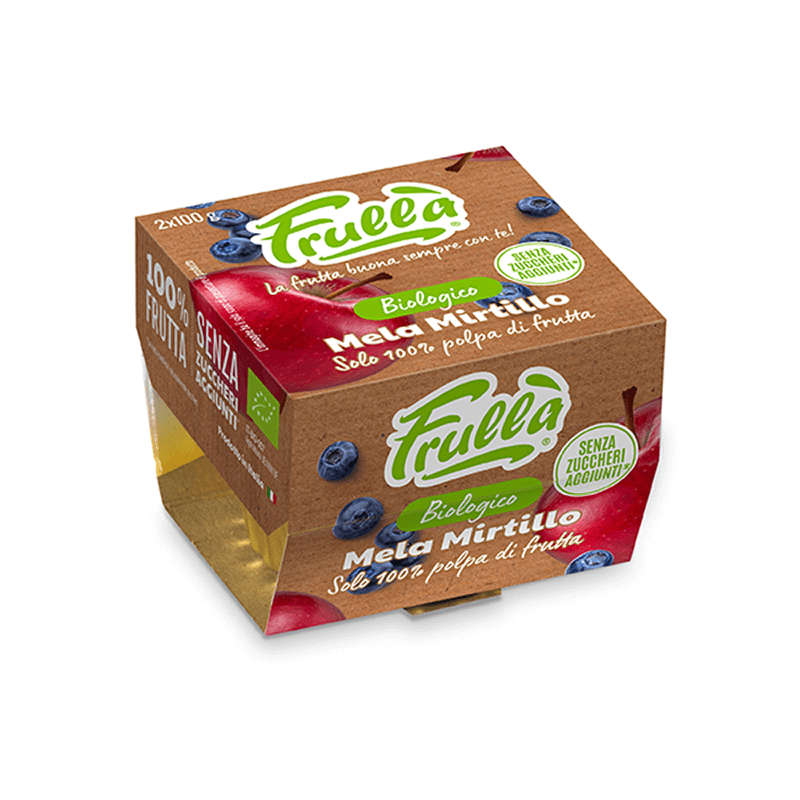 Polpa di Frutta Mela Mirtillo Biologico 2x100g