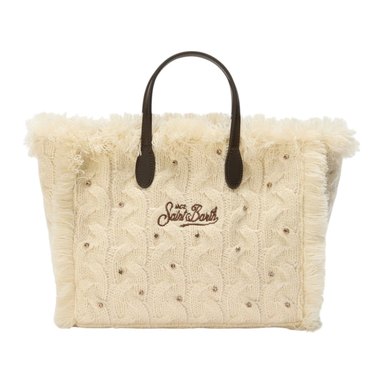 Mc2 Saint Barth — Borsa Colette Wool Braid con Strass e Tracolla