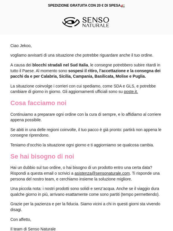Un aggiornamento sulle tue spedizioni ‼️