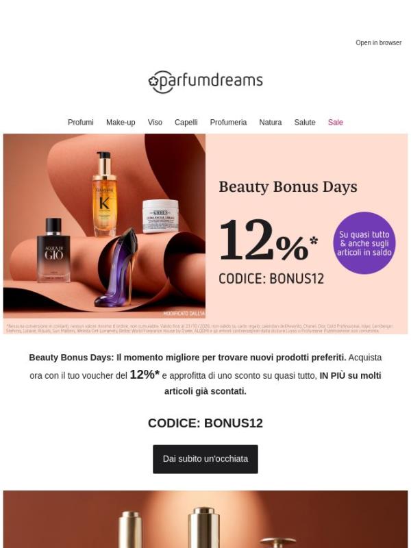 Beauty Bonus Days: 12%* di sconto su quasi tutto ✨