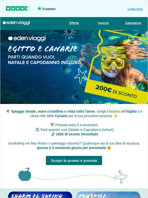 💸 200€ di sconto su Egitto e Canarie