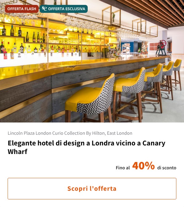 Elegante hotel di design a Londra vicino a Canary Wharf