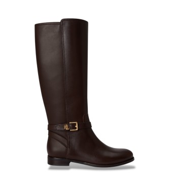 Stivali alti Brooke II in pelle di vitello marrone