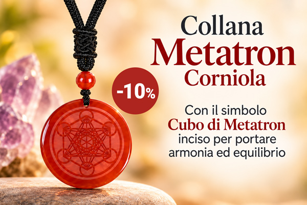 Sconto 10% - Collana Cubo di Metatron in Corniola