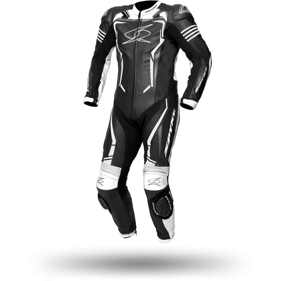 Tuta pelle Spyke Assen Race 2.0 Nero Bianco