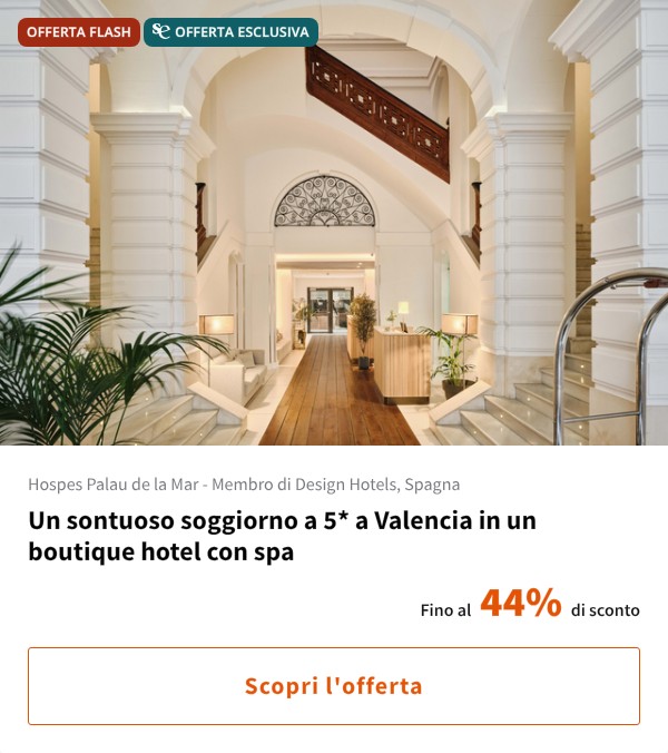 Un sontuoso soggiorno a 5* a Valencia in un boutique hotel con spa