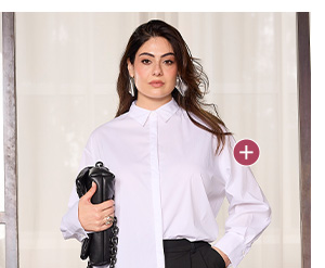 Camicia elegante con nastri di perle e colletto da camicia