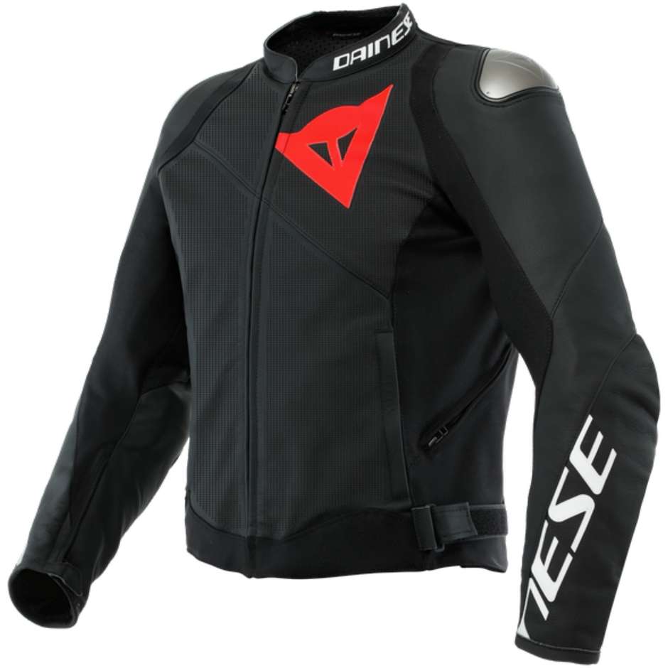 Giacca pelle Dainese Sportiva Traforata Nero