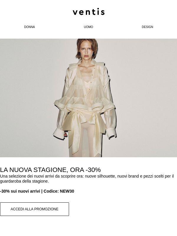 Nuovi arrivi: -30% fino a domenica