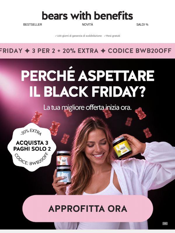 Pre-Black Friday: 3x2 + 20% extra 🖤