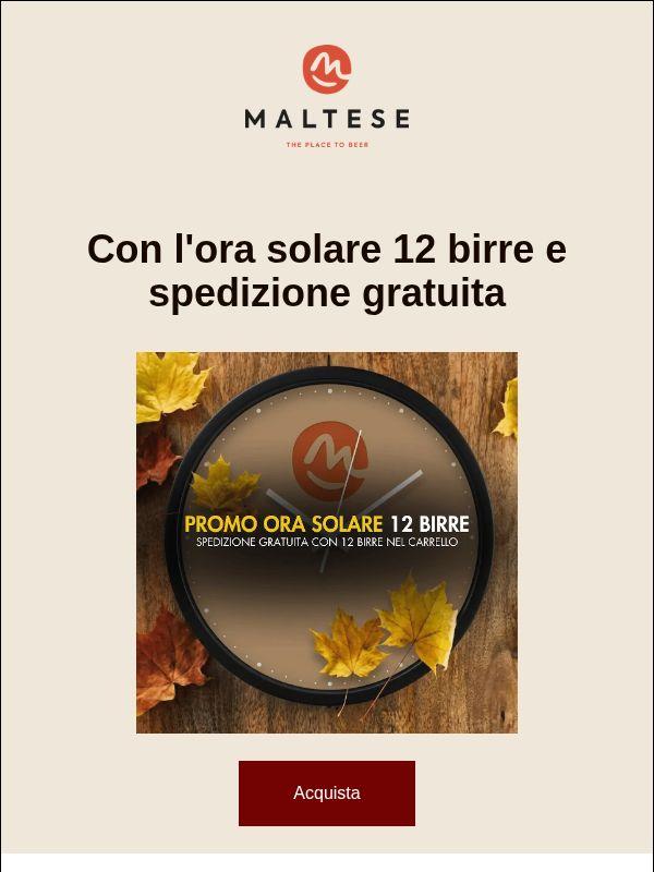 🍂 Ora solare = birra in cantina. Spedizione gratis con 12 birre
