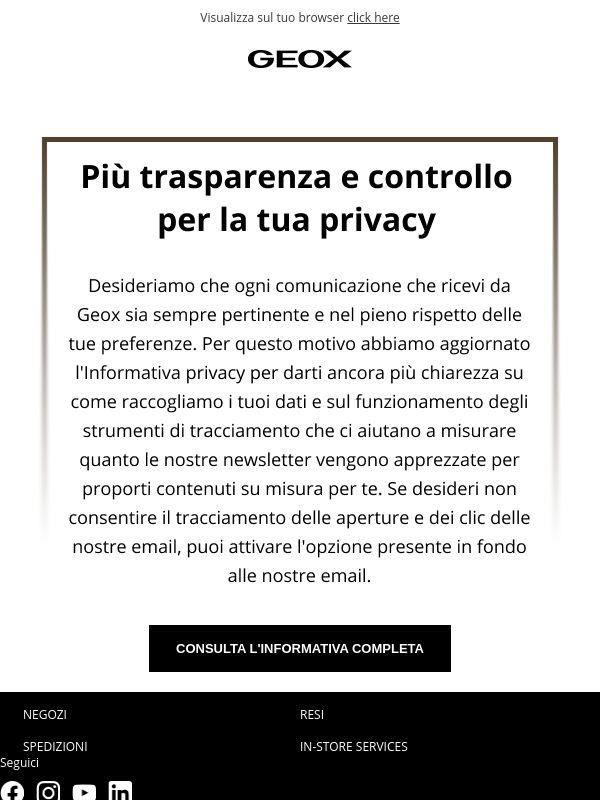 Aggiornamento Privacy Policy