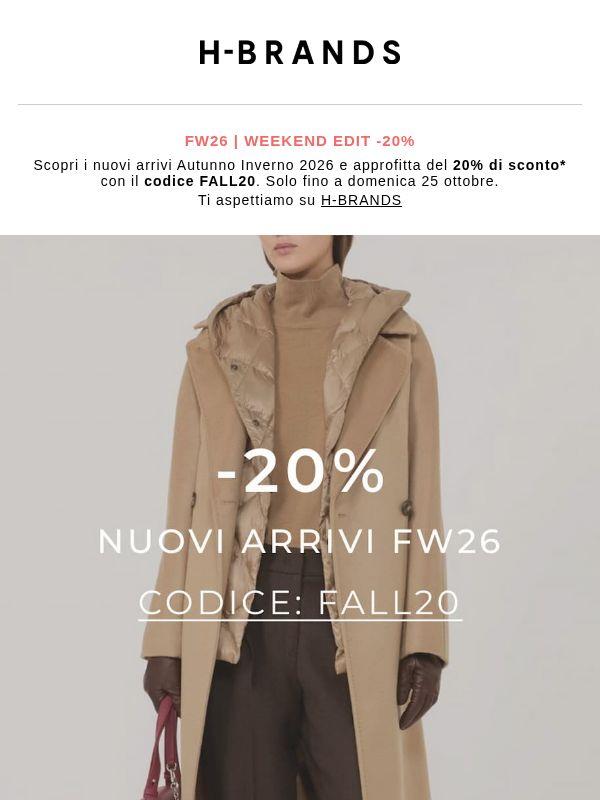 Affrettati! -20% sulla FW26 ⏰