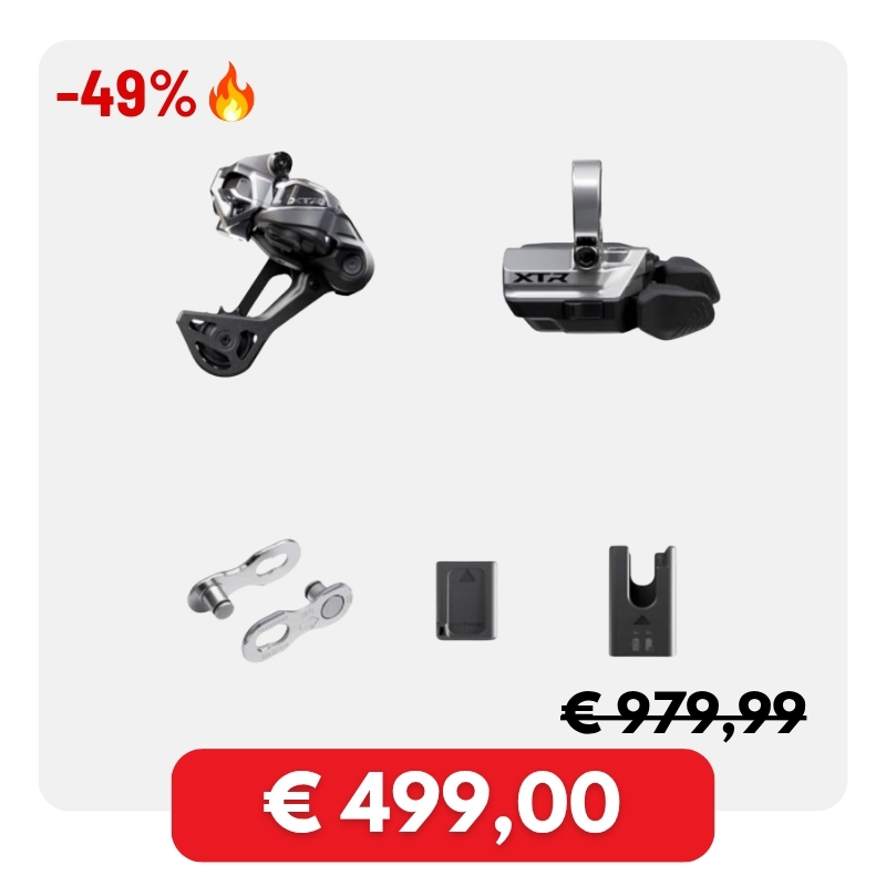 Shimano XTR electronic groupset: rear derailleur, shifter, quick link, battery and charger — on sale -49% €499