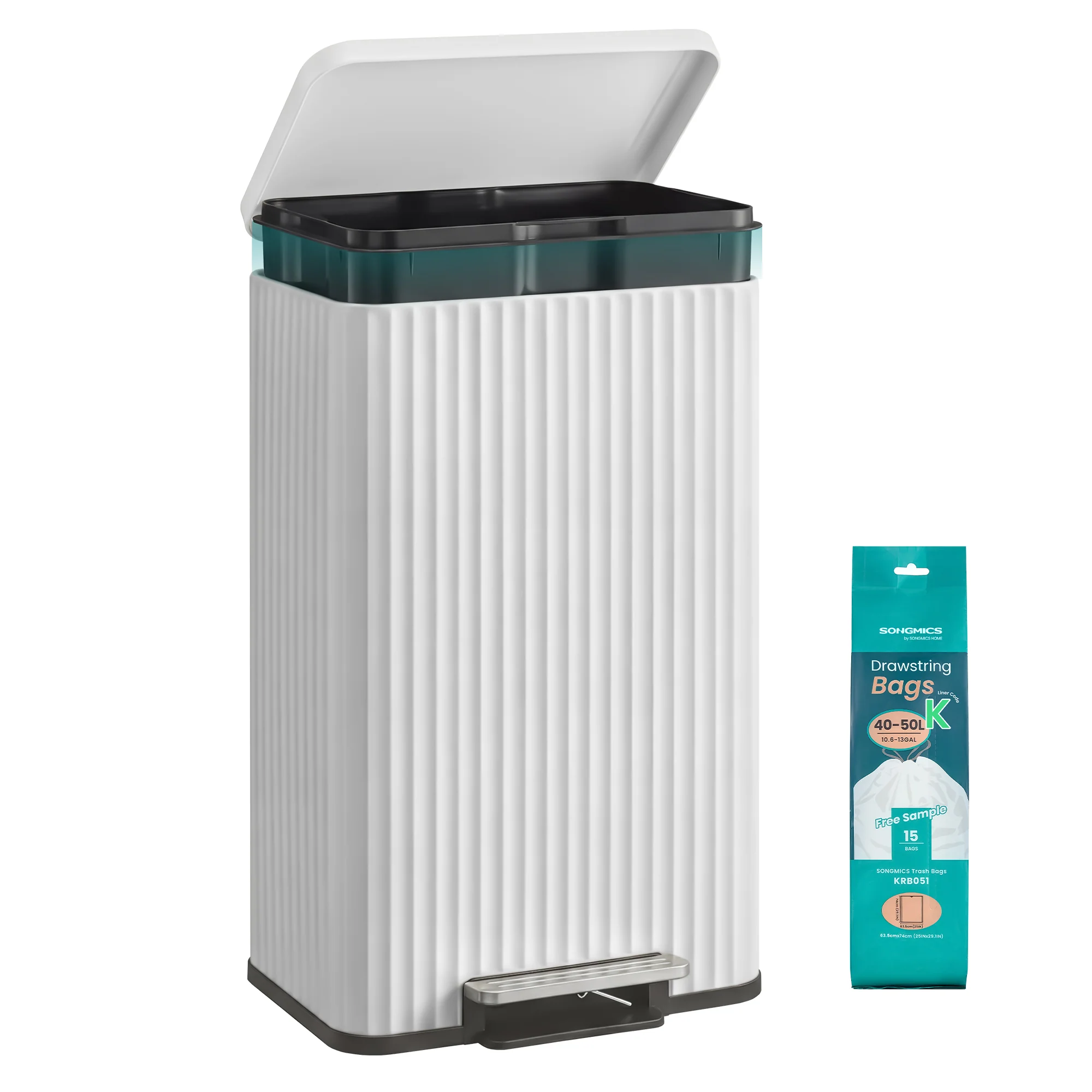 Image of Cestino Cucina, 50 L, Pattumiera a Pedale, Cestino Spazzatura