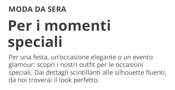 Scopri moda da sera elegante per momenti speciali