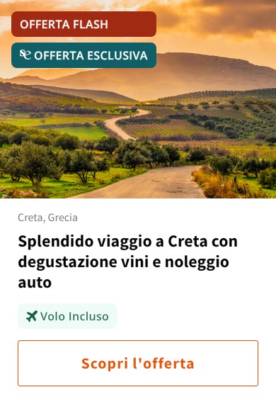 Splendido viaggio a Creta con degustazione vini e noleggio auto
