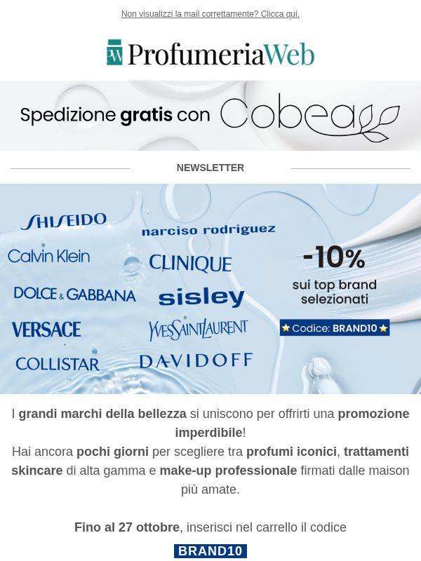 ⭐ ULTIMI GIORNI: -10% su Collistar, Calvin Klein, Dolce & Gabbana, Sisley, Yves Saint Laurent...