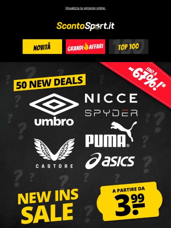 🔥 50 nuove offerte da 3,99 € – nel Sale Novità!