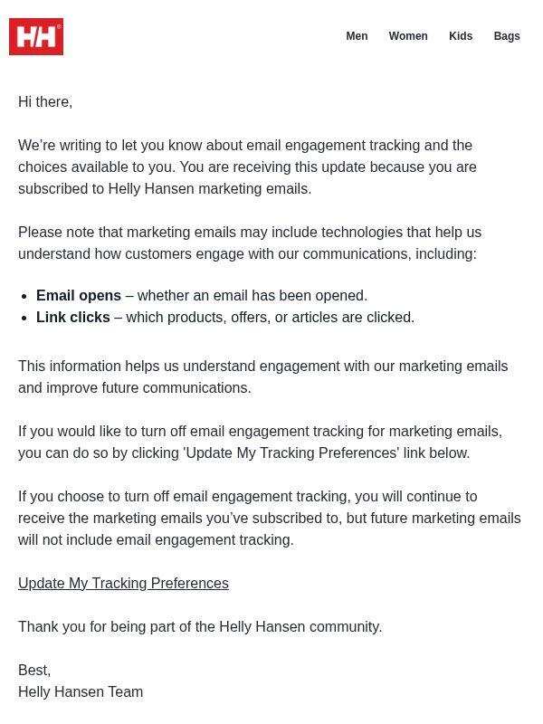 Update about your email privacy choices