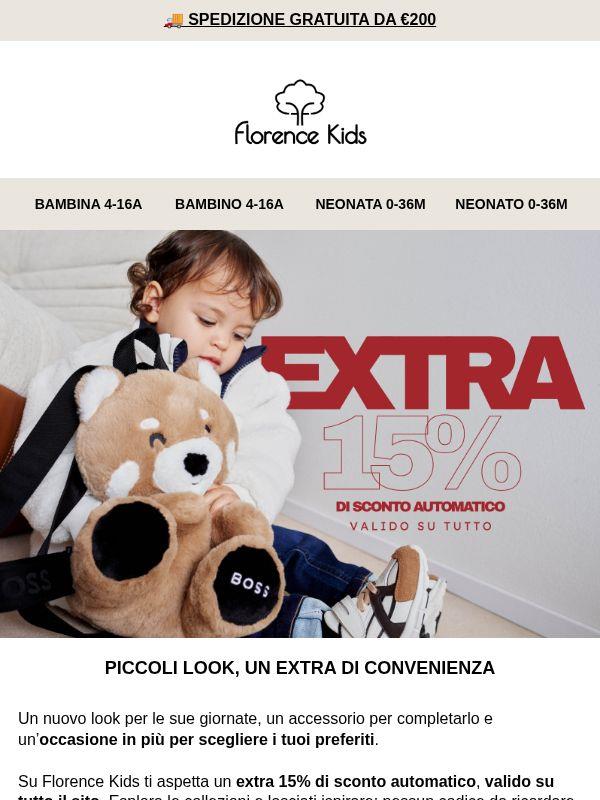 🧸 EXTRA 15% SU TUTTO IL SITO: SCEGLI I SUOI PROSSIMI LOOK