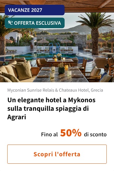 Un elegante hotel a Mykonos sulla tranquilla spiaggia di Agrari