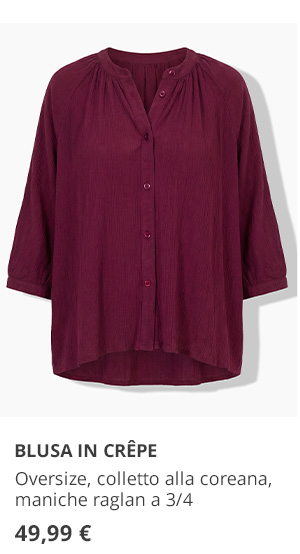Elegante blusa in crepe di un profondo bordeaux