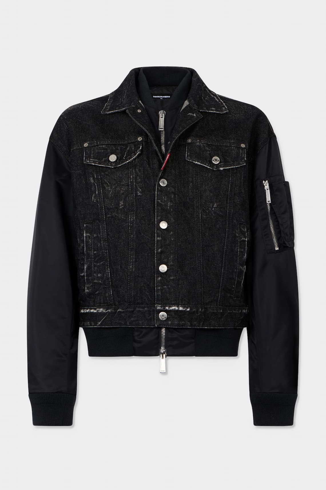 Black Aviator Hybrid Jean Jacket