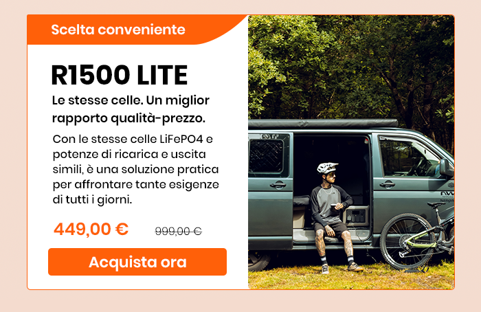R1500 LITE Power Station Portatile 1600W 1056Wh Batteria LiFePO4