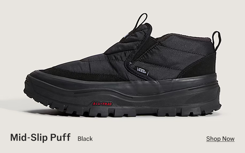Black Mid-Slip Puff Shoe