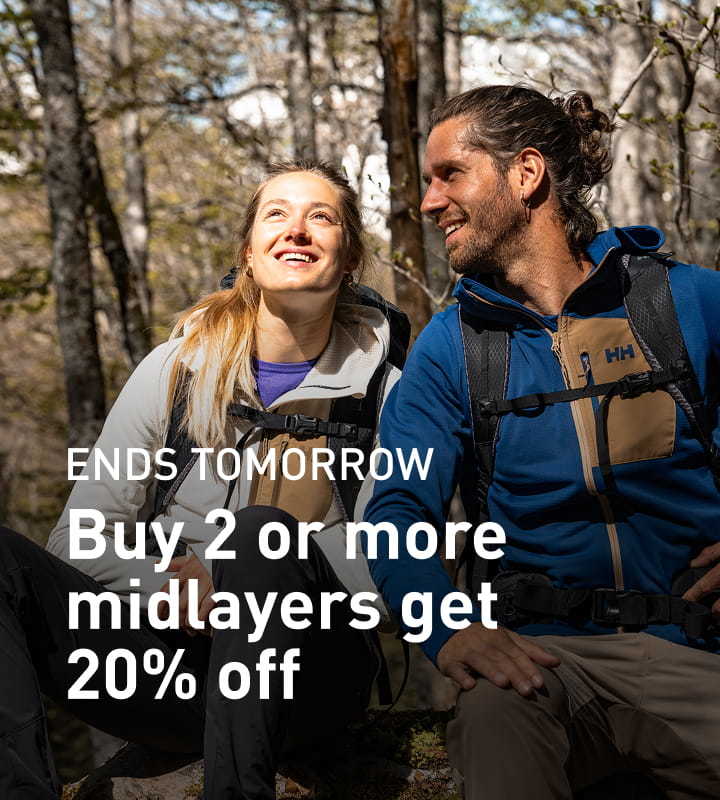 Ends Tomorrow. Buy 2 or more midlayers get 20% off