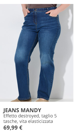 Jeans Mandy con effetti destroy nello stile 5 tasche