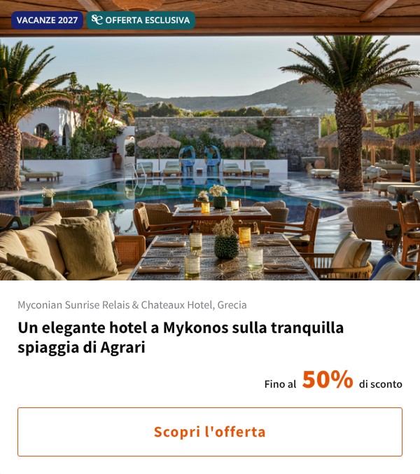 Un elegante hotel a Mykonos sulla tranquilla spiaggia di Agrari