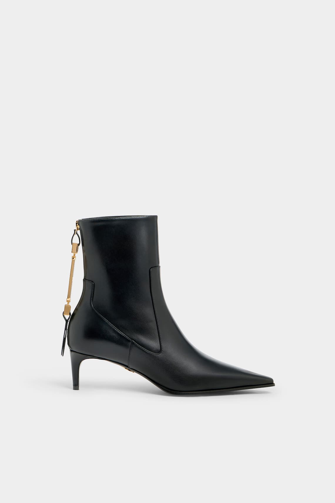 Metal Bar Heeled Ankle Boots