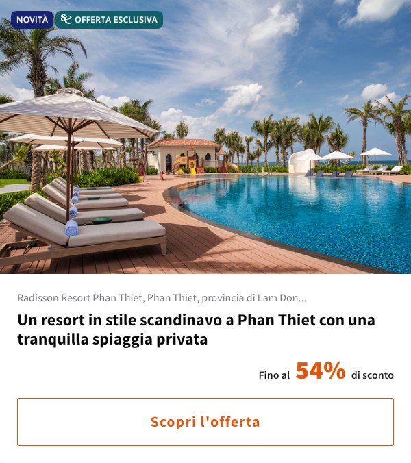 Un resort in stile scandinavo a Phan Thiet con una tranquilla spiaggia privata