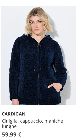 Morbida giacca in chenille con cappuccio
