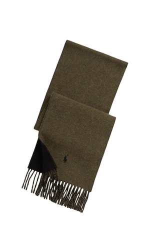 Reversible fringed scarf
