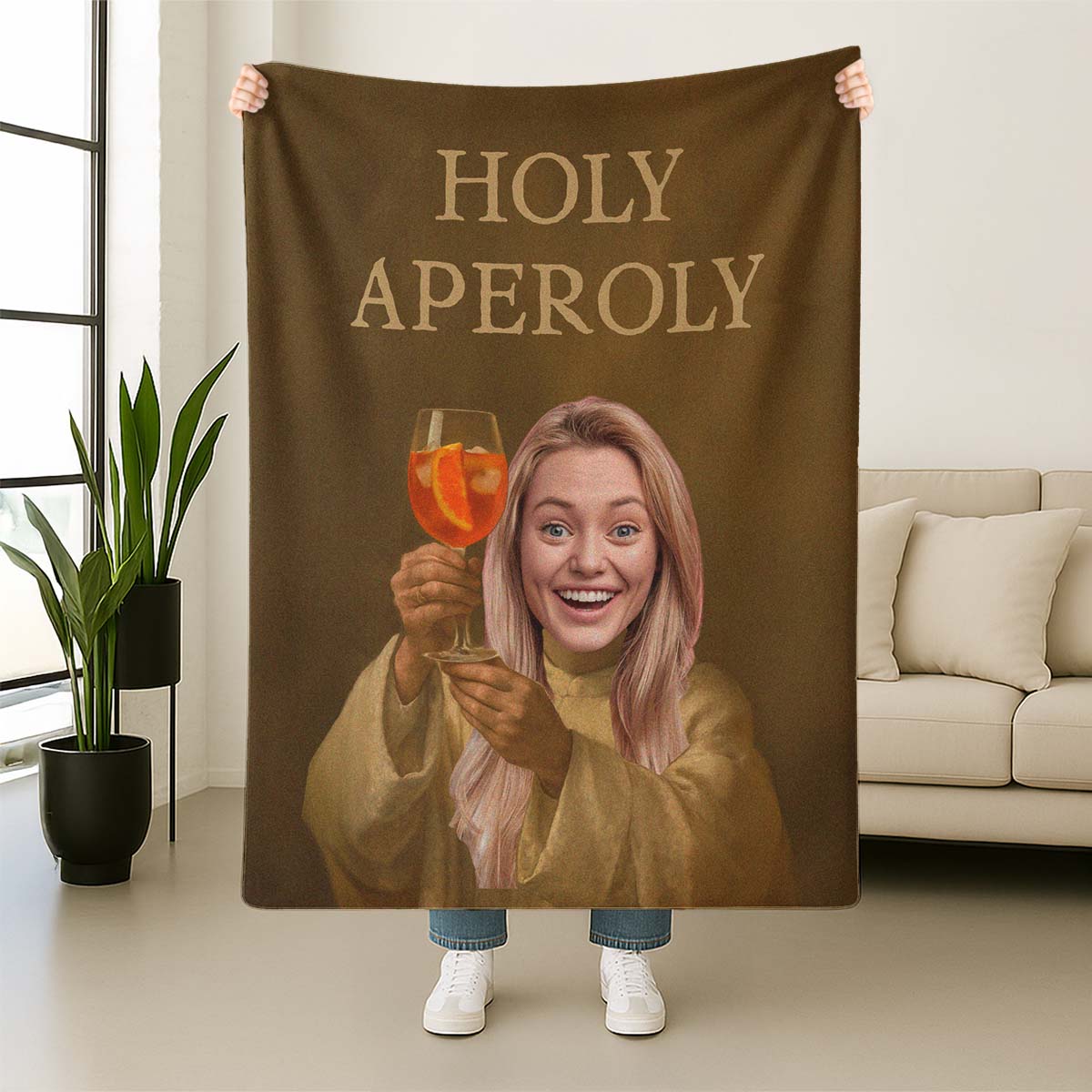 Image of Coperta Personalizzata Aperol Spritz con il tuo Viso