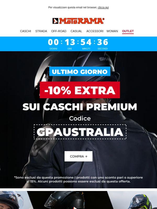 ⏳Ultimo giorno: -10% sui caschi premium