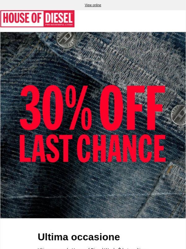 Ultima chance: 30% di sconto