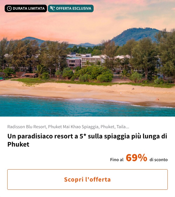 Un paradisiaco resort a 5* sulla spiaggia più lunga di Phuket