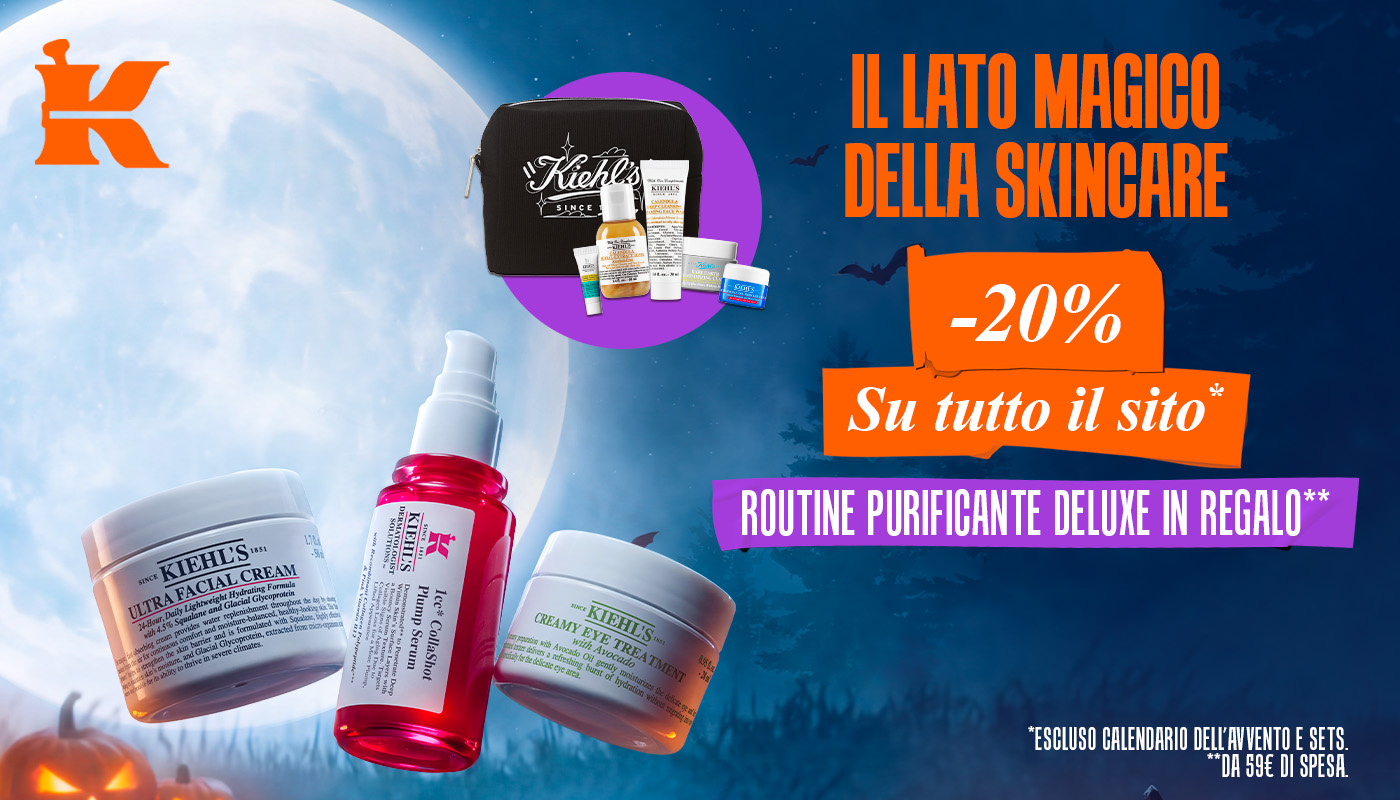 Kiehl's: Il lato magico della skincare. -20% su tutto il sito, routine purificante deluxe in regalo